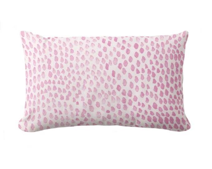 OUTDOOR Ripple Abstract Throw Pillow/Cover, Pale Berry 14 x 20" Lumbar Pillows/Covers, Pink Watercolor/Hand-Painted/Modern/Geometric Print