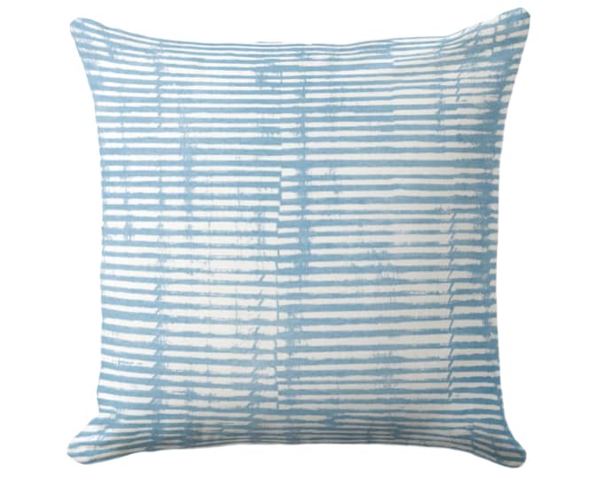 OUTDOOR Broken Lines Abstract Throw Pillow or Cover, Pool Blue 16, 18, 20, 26" Sq Pillows/Covers Watercolor/Hand-Painted/Modern Print