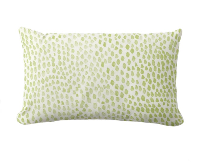 OUTDOOR Ripple Abstract Throw Pillow/Cover, Guacamole 14 x 20" Lumbar Pillows/Covers, Light Green Watercolor/Painted/Modern/Geo Print