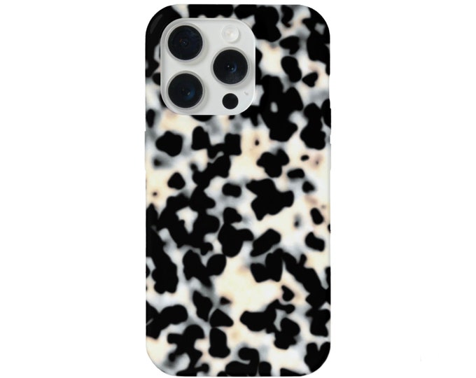 Tortoise Shell iPhone 15, 14, 13, 12, 11 Mini/Max/Pro/P/Plus MAGSAFE, Snap or Tough Protective Cover, Bone/Off-White Printed Tortoiseshell