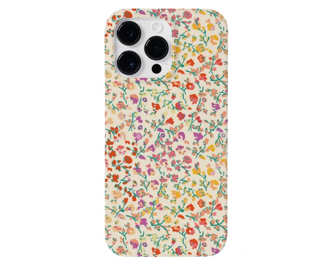 Petite Flowers iPhone 15, 14, 13, 12, 11 Pro/Max/Mini/P/Plus MAGSAFE, Snap Case, TOUGH Protective Cover Colorful Small Scale Floral/Pattern