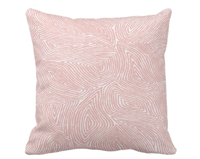 Sulcata Geo Throw Pillow or Cover, Porcelain Pink & White 16, 18, 20, 22, 26" Sq Pillows/Covers, Abstract Geometric/Tribal/Lines Pattern