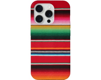 Serape iPhone 15, 14, 13, 12, 11 P/Pro/Plus/Max MAGSAFE, Snap Case or Tough Protective Cover Colorful/Bright Stripe/Striped Mexican Pattern