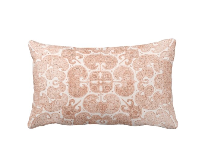 OUTDOOR Farrah Print Throw Pillow or Cover, Adobe 14 x 20" Lumbar Pillows/Covers, Dusty Terracotta/Coral Floral/Organic/Modern Pattern