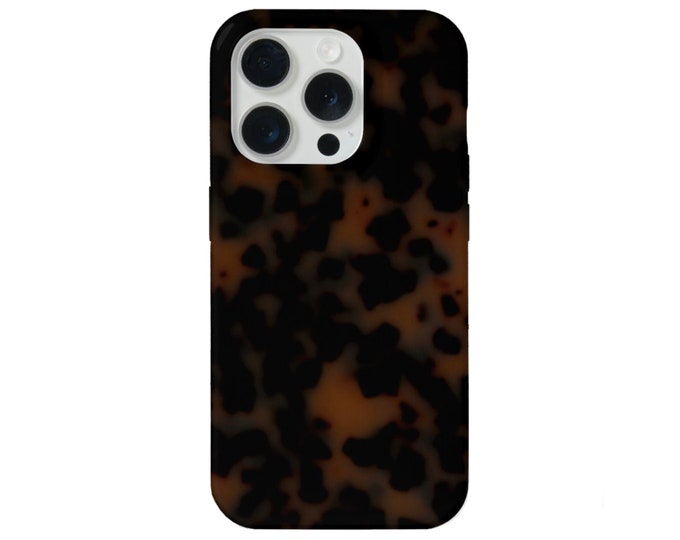 Tortoise Shell iPhone 15, 14, 13, 12, 11 P/Pro/Plus/Max/Mini MAGSAFE, Snap Case or TOUGH Protective Cover, Sable/Black Printed Tortoiseshell