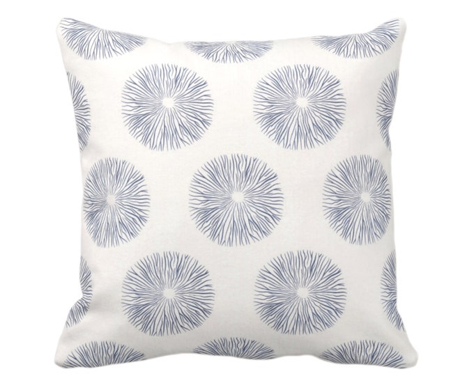 OUTDOOR Sea Urchin Throw Pillow or Cover, Navy/Off-White 16, 18, 20, 26" Sq Pillows/Covers, Blue Modern/Starburst/Geometric/Geo Print