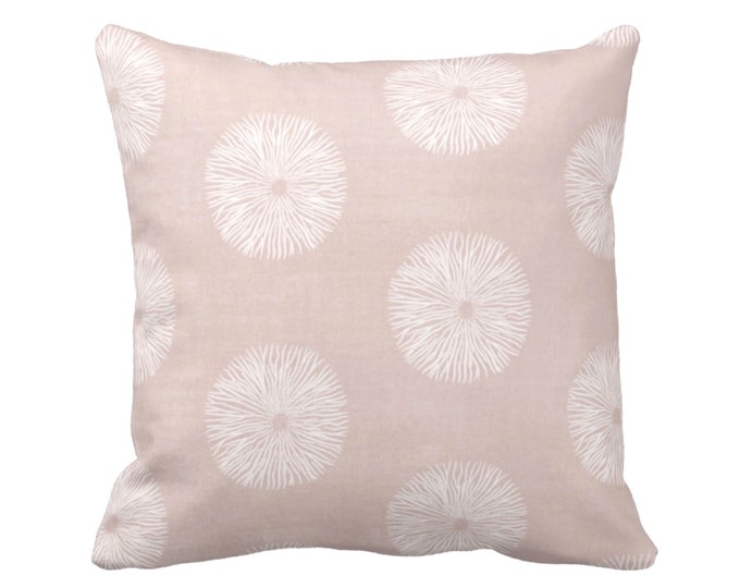 OUTDOOR Sea Urchin Throw Pillow or Cover, Blush/White 14, 16, 18, 20, 26" Sq Pillows/Covers Dusty Pink Modern/Abstract/Geo/Geometric Print