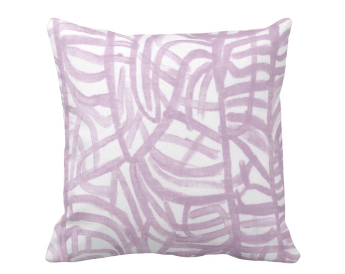 Avant Throw Pillow/Cover, Lavender 16, 18, 20, 22, 26" Sq Pillows/Covers Light Purple/White Watercolor Abstract Modern/Geometric/Geo Print