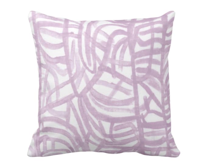 OUTDOOR Avant Throw Pillow or Cover, Lavender 14, 16, 18, 20, 26" Sq Pillows/Covers, Light Purple/White Watercolor Abstract Modern/Geo Print