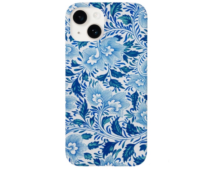 Chinoiserie Floral iPhone 15, 14, 13, 12, 11 Pro/Max/Mini/Plus MAGSAFE, Snap Case, Tough Protective Cover, Blue China/Willow/Flower Pattern