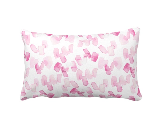 OUTDOOR Watercolor Confetti Abstract Print Throw Pillow/Cover, Pink/White 14 x 20" Lumbar Pillows/Covers, Bright Modern/Minimal Dashes/Dots