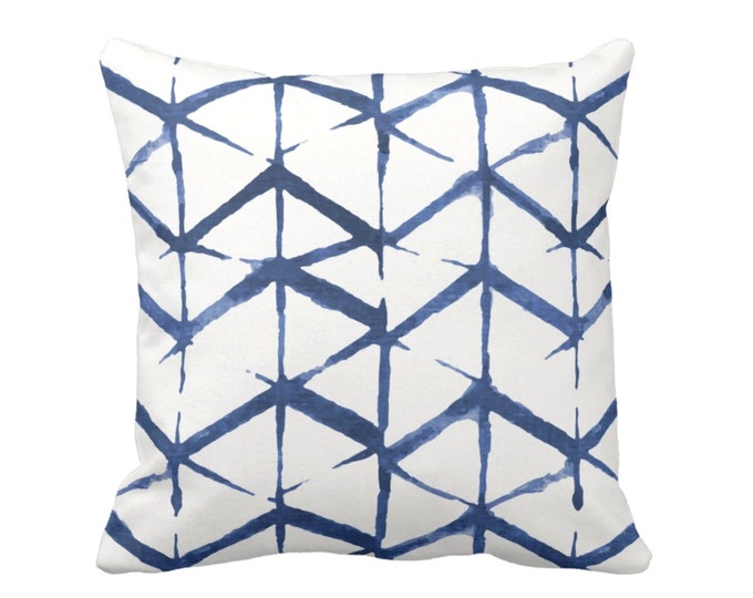 OUTDOOR Shadow Geo Print Throw Pillow or Cover, Navy/White 16, 18, 20, 26" Sq Pillows/Covers, Navy/Blue Chevron/Geometric/Art/Print