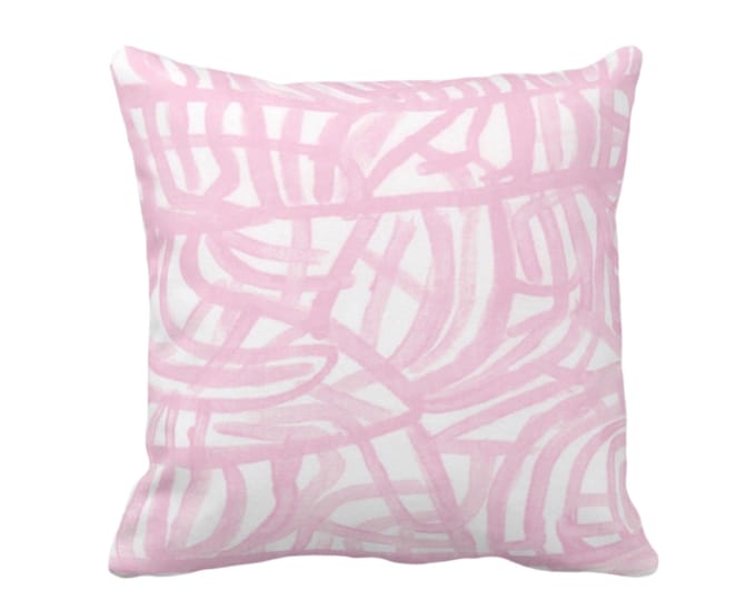 OUTDOOR Avant Throw Pillow or Cover, White/Blossom 16, 18, 20, 26" Sq Pillows/Covers Light Pink Painted Abstract Modern/Geometric Print