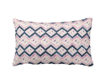 OUTDOOR Chinese Wedding Blanket PRINTED Throw Pillow or Cover, Navy & Light Pink 14 x 20" Lumbar Pillows or Covers, Vintage Embroidery Print