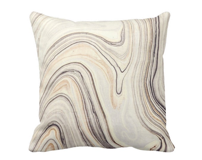 Marble Print Throw Pillow or Cover, Taupe/Beige 16, 18, 20, 22 or 26" Sq Pillows or Covers, Gray Marbled/Abstract/Modern/Wave/Swirl