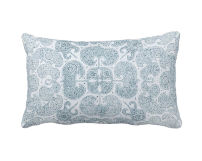 OUTDOOR Faye Print Throw Pillow or Cover, Calm Sea 14 x 20" Lumbar Pillows/Covers, Light Blue/Green Floral/Geo/Organic/Modern Design/Pattern