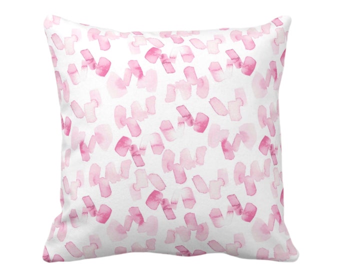 OUTDOOR Watercolor Confetti Abstract Throw Pillow/Cover, Pink/White 16, 18, 20, 22, 26" Sq Pillows/Covers, Minimal/Modern Painted Art Print