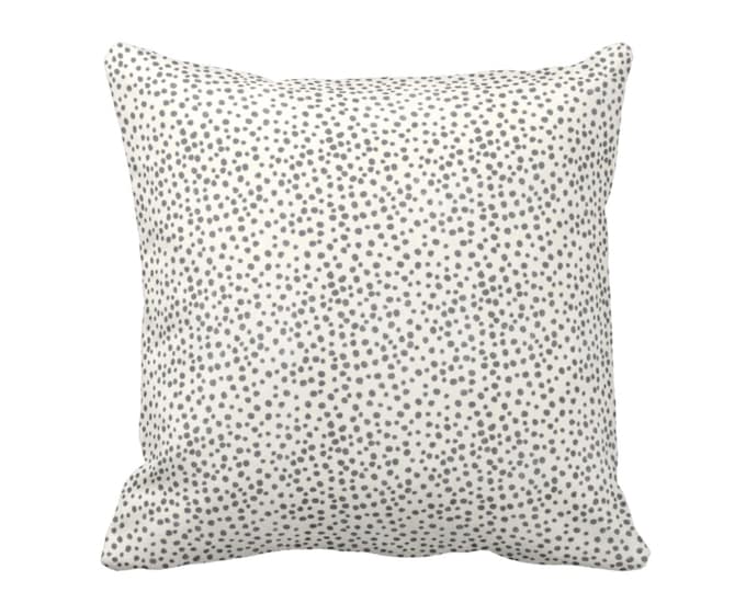 OUTDOOR Confetti Dots Throw Pillow or Cover, Dark Gray/Cream Print 16, 18. 20, 26" Sq Pillows/Covers, Black/Ebony/Off-White Scatter Dot