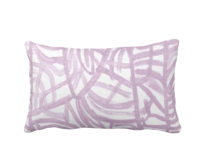 OUTDOOR Avant Throw Pillow or Cover, Lavender 14 x 20" Lumbar Pillows/Covers Light Purple/White Watercolor Abstract/Modern/Geometric Print