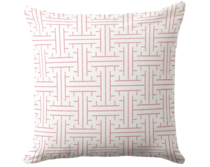 Palm Beach Crosshatch Throw Pillow or Cover 16, 18, 22, 26" Sq Pillows/Covers Candy Pink/White Coastal/Beach/Geometric/Minimal Print/Pattern