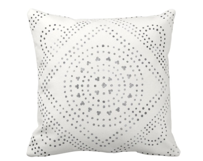 Batik Diamond Medallion Print Throw Pillow or Cover, Off-White/Gray/Black 16, 18, 20, 26" Sq Pillows/Covers, Geo/Boho/Tribal/Hmong