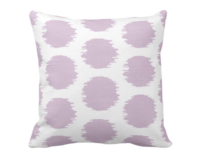 Ikat Dot Throw Pillow or Cover, Lavender/White 16, 18, 20, 22 or 26" Sq Pillows or Covers, Light Purple Scribble/Dots/Circles Print/Pattern