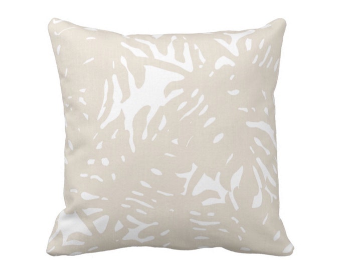 Palm Silhouette Throw Pillow or Cover Sand/White 16, 18, 20, 22, 26" Sq Pillows or Covers Beige Tropical/Leaves/Palms Print/Pattern