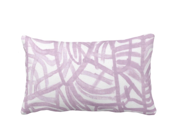 Avant Print Throw Pillow or Cover, Lavender 12 x 20" Lumbar Pillows/Covers, Light Purple/White Watercolor Abstract/Geometric/Modern/Geo