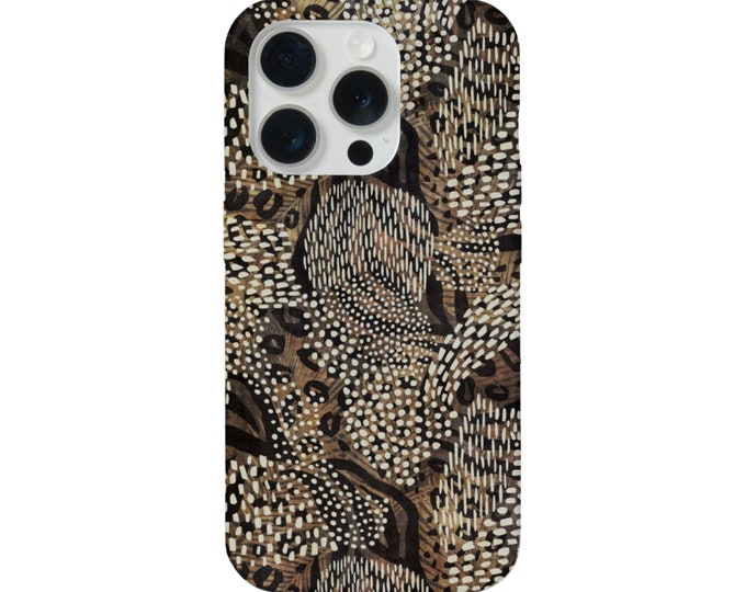 Earth Tones Abstract  iPhone 15, 14, 13, 12, 11 Pro/Max/P/Plus MAGSAFE, Snap Case or Tough Protective Cover, Botanical/Animal Print/Pattern