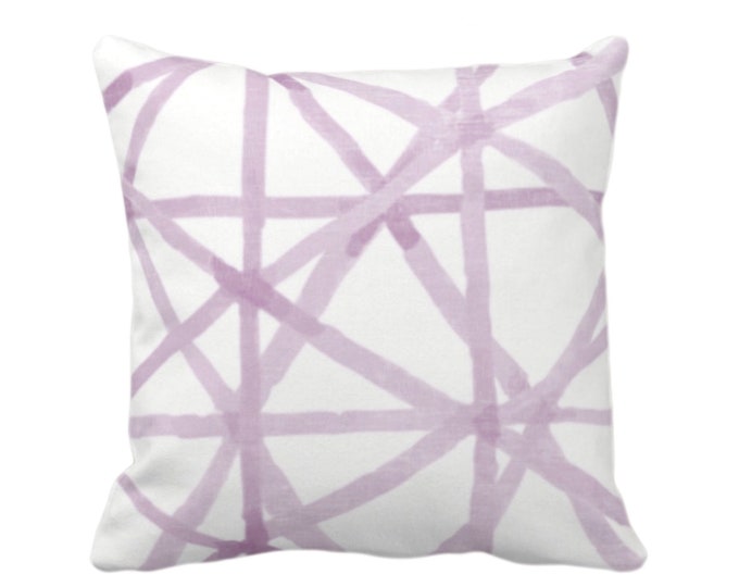 OUTDOOR Watercolor Geo Throw Pillow or Cover, White/Amethyst 16, 18, 20, 26" Sq Pillows/Covers, Purple Modern/Lines/Geometric/Geo Print