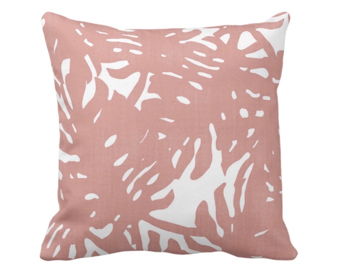 OUTDOOR Palm Silhouette Throw Pillow/Cover Adobe Pink/White 14, 16, 18, 20, 26" Sq Pillows/Covers Tropical/Botanical/Leaf/Leaves/Palms Print