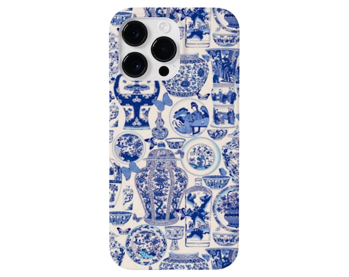 Blue Pagoda Vases iPhone 15, 14, 13, 12, 11 Pro/Max/Mini/Plus MAGSAFE, Snap or Tough Protective Cover, China/Chinoiserie/Willow Pattern