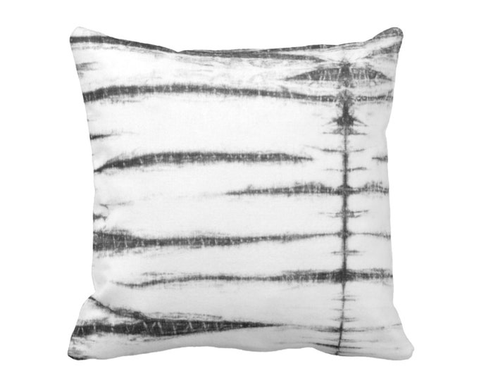 OUTDOOR Subtle Stripe Throw Pillow or Cover, Black/Gray/White 14, 16, 18, 20, 26" Sq Pillows/Covers, Shibori/Lines/Striped/Tribal Print