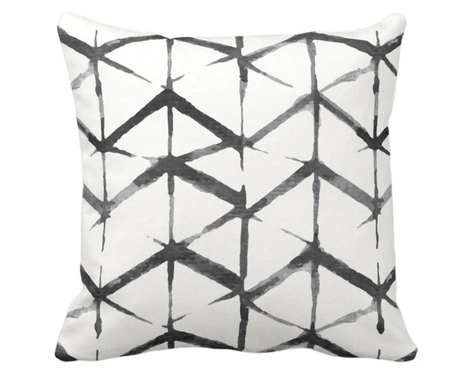 OUTDOOR Shadow Geometric Throw Pillow or Cover, Black/Gray/White 14, 16, 18, 20, 26" Sq Pillows/Covers Watercolor/Hand-Dyed Print, Grey