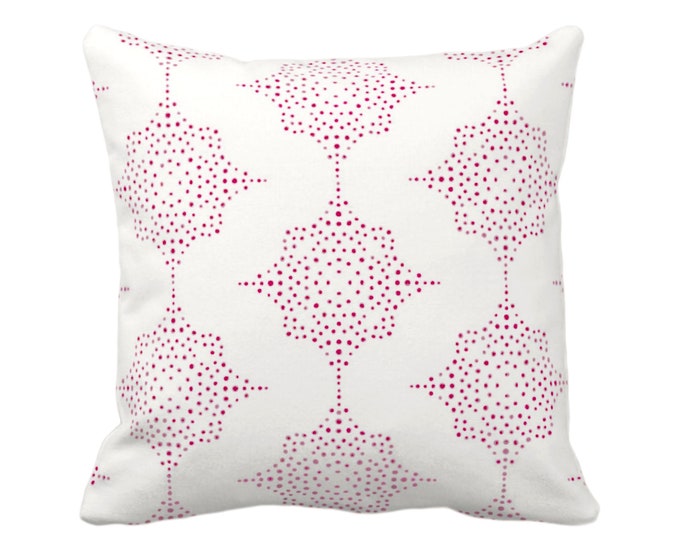 Block Print Stars Throw Pillow or Cover, Pink & Ivory 16, 18, 20, 22, 26" Sq Pillows or Covers, Wood/Blockprint/Boho/Geometric/Star Pattern