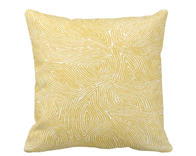 Sulcata Geo Throw Pillow or Cover, Citron Yellow & White 16, 18, 20, 22, 26" Sq Pillows/Covers, Abstract Geometric/Tribal/Lines/Wavy Pattern