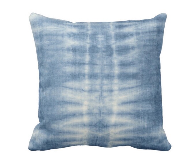 OUTDOOR Indigo Printed Mud Cloth Lines Throw Pillow Cover, 14, 16, 18, 20, 26" Sq Pillow Covers, Blue Mudcloth/Stripes/Geometric/Boho Print