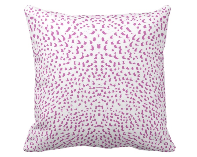 Mirrored Abstract Animal Print Throw Pillow or Cover 16, 18, 20, 22, 26" Sq Pillows/Covers Bright Pink/White Spots/Spotted/Dots/Dot/Geo