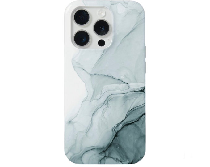 Abstract iPhone 15, 14, 13, 12, 11, X Pro/Max/P/Plus MAGSAFE, Snap Case or TOUGH Protective Cover, Blue/Gray Swirl/Marble/Modern/Color