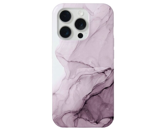 Abstract iPhone 15, 14, 13, 12, 11, X Pro/Max/P/Plus MAGSAFE, Snap Case or TOUGH Protective Cover Grayed Purple, Dusty Marble/Modern/Ombre