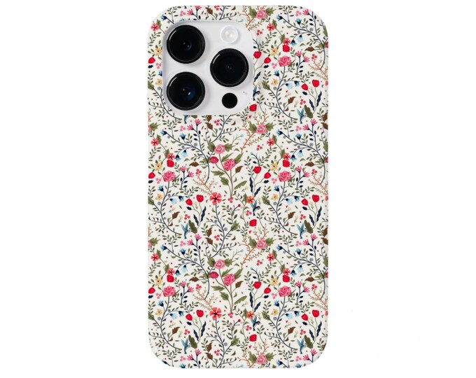 Wildflower iPhone 15, 14, 13, 12, 11 Pro/Max/Mini/P/Plus MAGSAFE, Snap Case or TOUGH Protective Cover, Flowers/Hummingbirds/Colorful Floral