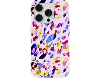 Bright Abstract iPhone 15, 14, 13, 12, 11 Pro/Max/P/Plus MAGSAFE/Snap Case/Tough Protective Cover, Colorful/Multi Colored Art Print/Pattern
