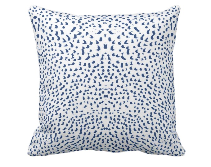 OUTDOOR Mirrored Abstract Animal Print Throw Pillow/Cover 16, 18, 20, 26" Sq Pillow/Covers, Navy Blue/White Spotted/Dots/Spots/Geo/Dot