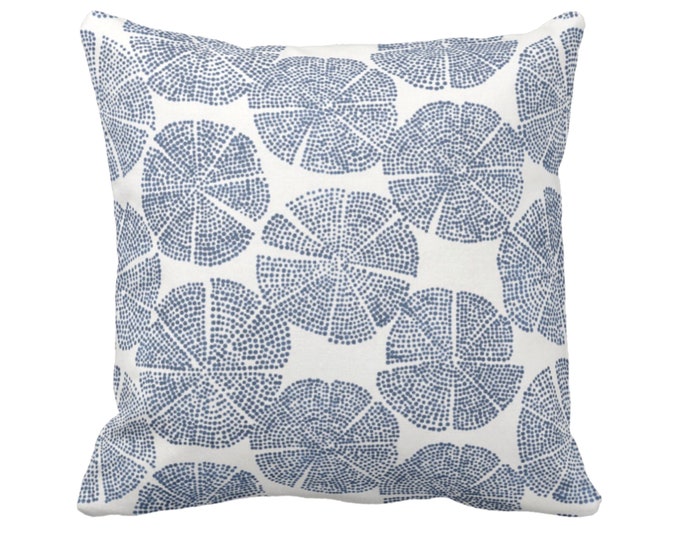 Block Print Throw Pillow or Cover, Geo/Circles Navy/Off-White 16, 18, 20, 22, 26" Sq Pillows or Covers Blue Blockprint/Batik/Boho/Pattern