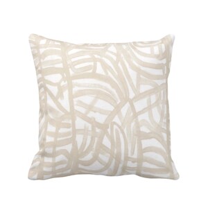 OUTDOOR Avant Throw Pillow or Cover White/Muted Beige 14, 16, 18, 20, 26" Sq Pillows/Covers Off-White Painted/Abstract/Modern/Art Print