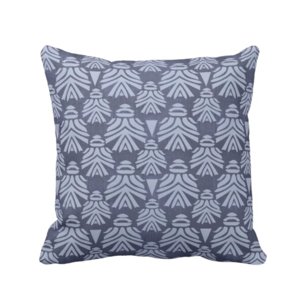 EXTÉRIEUR Coussin ou housse masque africain imprimé bloc, bleu marine/indigo 16, 18, 20, 26 po.