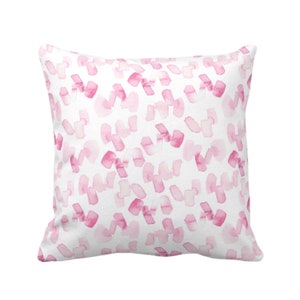 Watercolor Confetti Abstract Throw Pillow or Cover, Pink/White 16, 18, 20, 22, 26" Sq Pillows/Covers, Modern/Minimal Hand-Dyed Print, Bright
