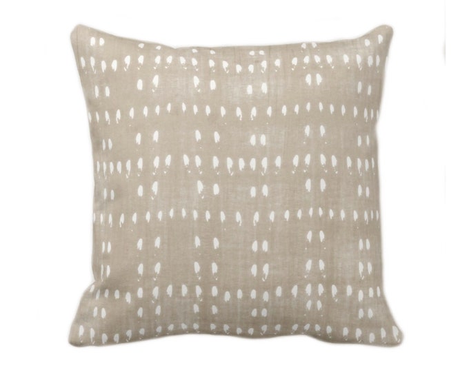 Greige Tribal Abstract Accent/Throw Pillow Cover, Gray/Beige/Taupe 16, 18, 20, 26" Sq Covers, Blockprint/Hmong/Boho/Ikat/Geometric Pattern