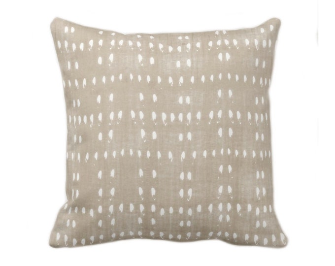 OUTDOOR Greige Tribal Abstract Accent/Throw Pillow Cover, Beige/Taupe 16, 18, 20, 26" Sq Covers Blockprint/Hmong/Boho/Ikat/Geometric Pattern