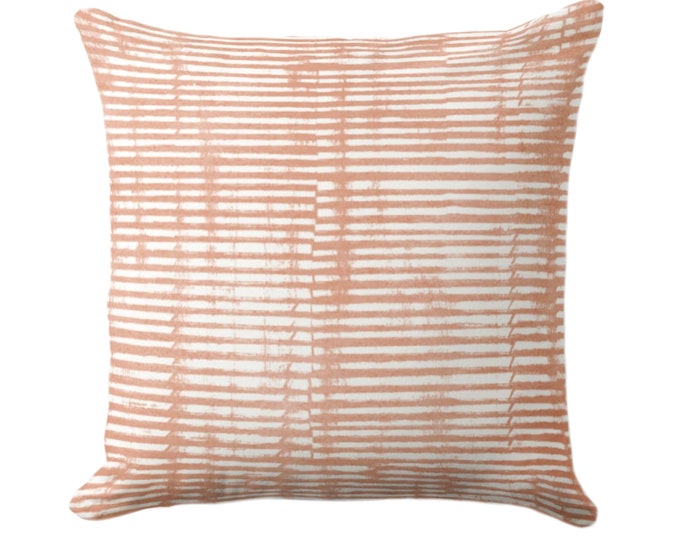 Broken Lines Abstract Throw Pillow/Cover, Cobbler 16, 18, 20, 22, 26" Sq Pillows/Covers, Dusty Peach Watercolor/Hand-Painted/Modern/Geo